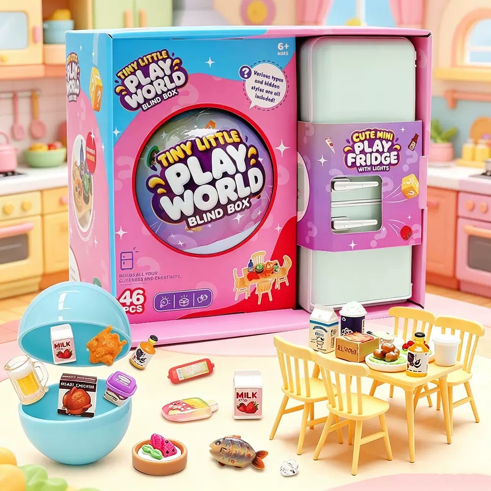 Food Storage Table - 4-Color Mini Fridge Blind Box Toy