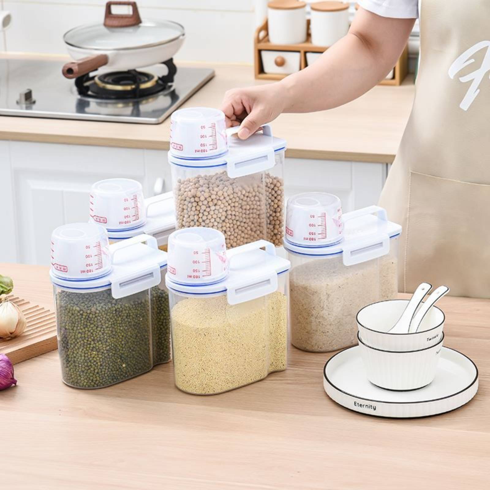Food Storage Dispenser - Rice Storage Container Safe Rice Dispenser