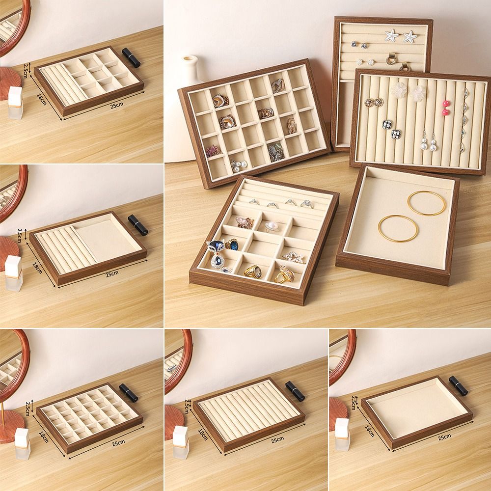 Food Storage Vault - Walnut Wood Wooden Jewelry Display Tray