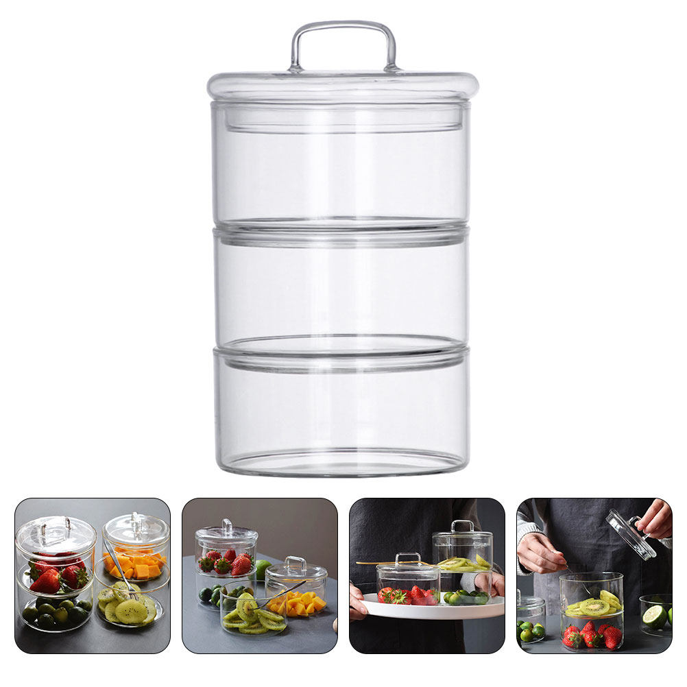 Food Storage Jars & Containers - 1Set Clear Glass Storage Bowl Salad