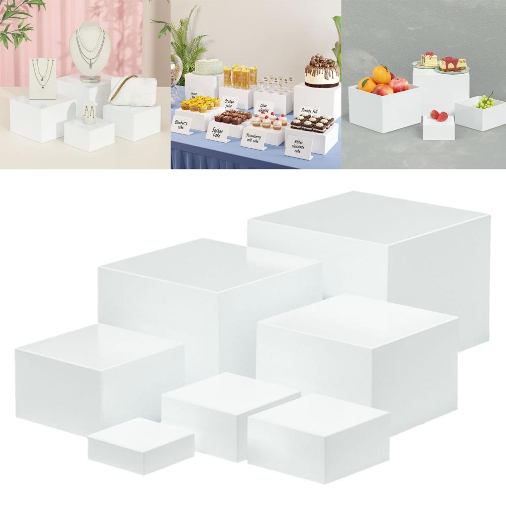 Food Storage Table - 7 Pieces Acrylic Cube Display Box