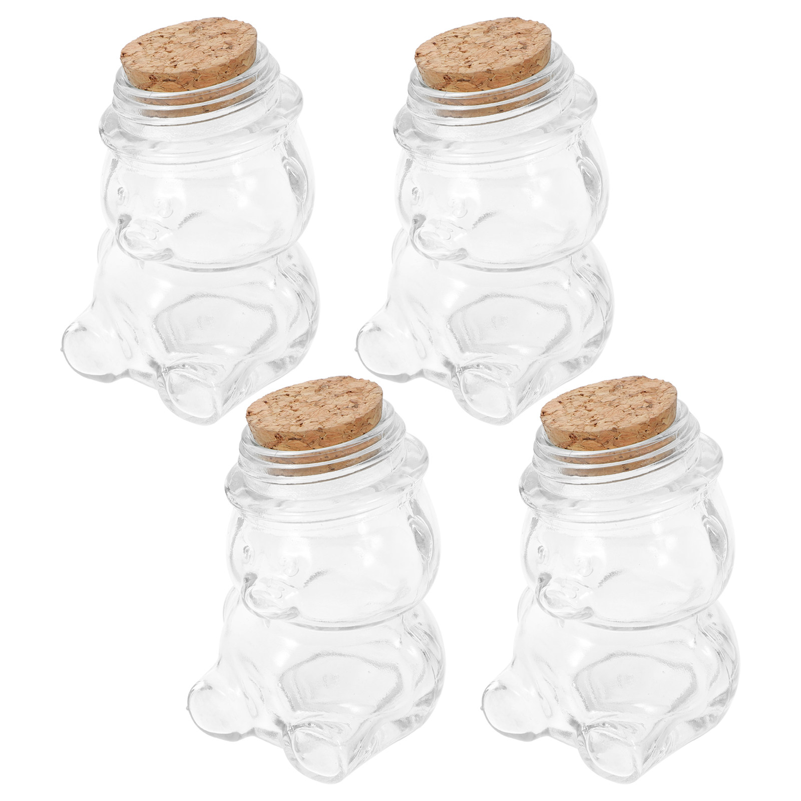 Food Storage Jar Set - 4Pcs Glass Candy Jar Set Transparent