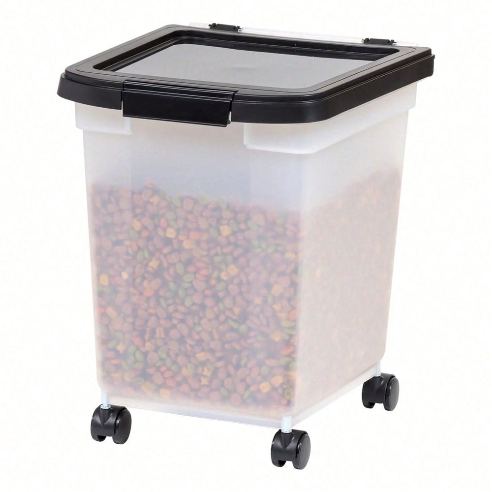 Food Storage Dog - Transparent Plastic Storage Bucket With Wheels
