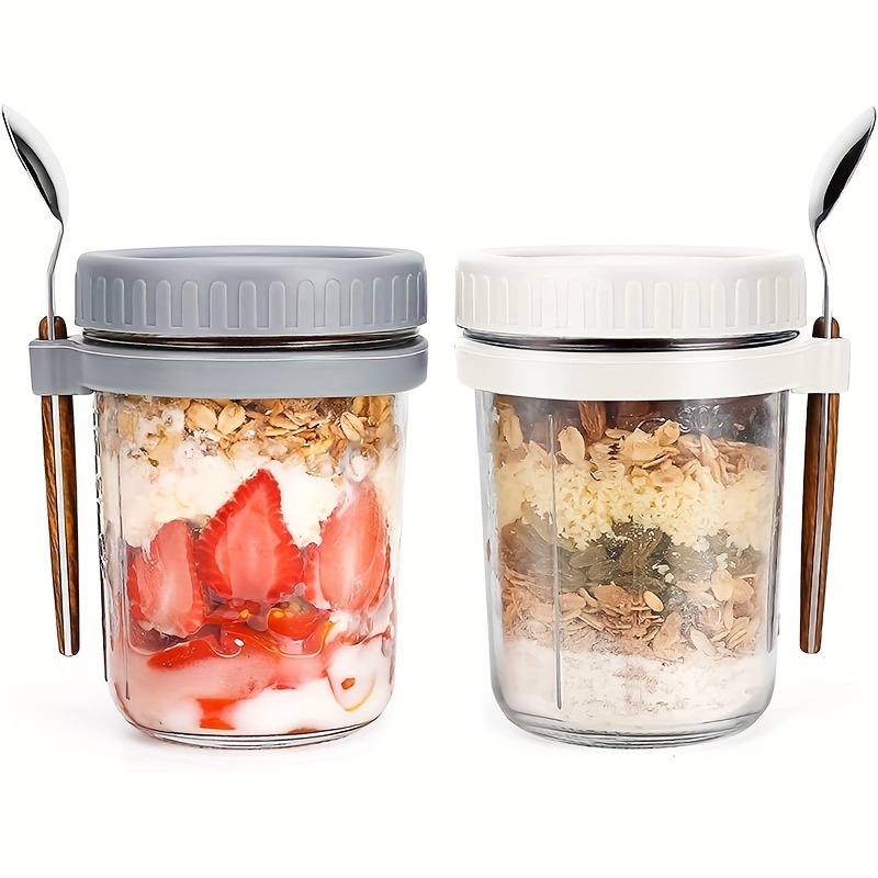1pc/2pcs Glass Oatmeal Cup, Ov - đánh giá và giá Food Storage Jar Set