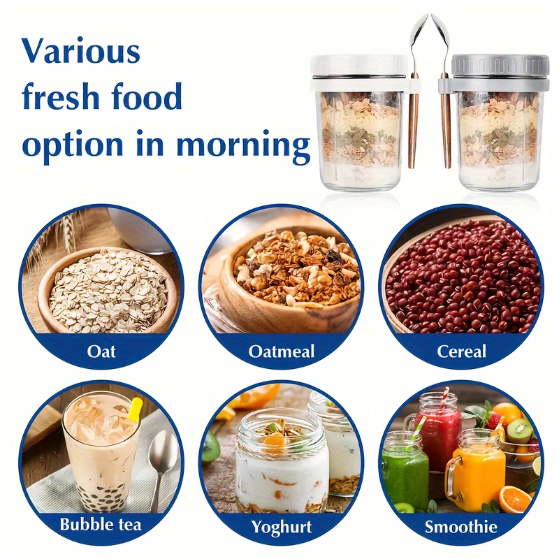 1pc/2pcs Glass Oatmeal Cup, Ov - đánh giá và giá Food Storage Jar Set