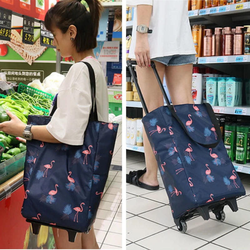 Folding Shopping Bag Women's B - đánh giá và giá Food Storage On Wheels