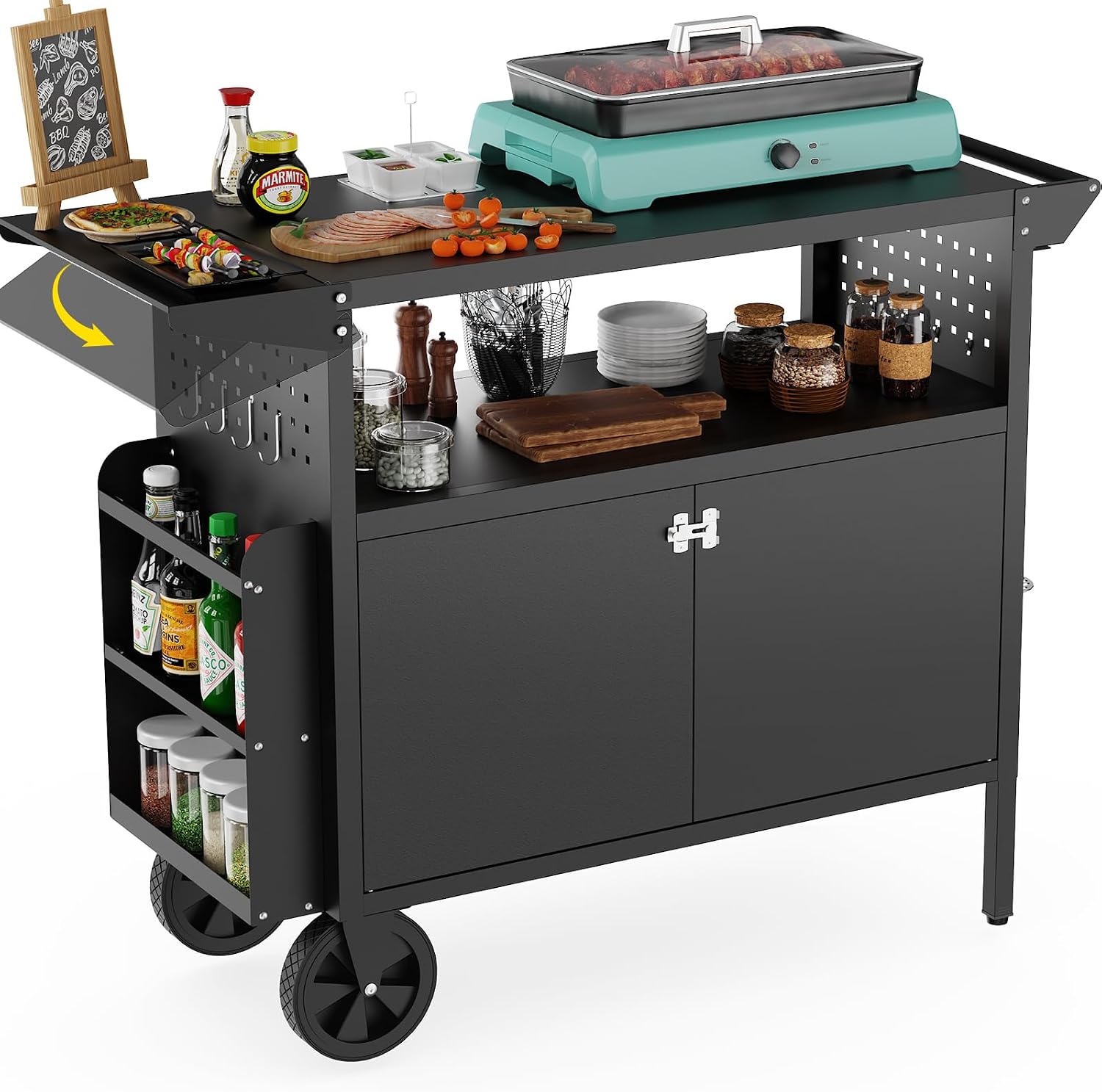 Outdoor Grill Cart Table With  - đánh giá và giá Food Storage Table