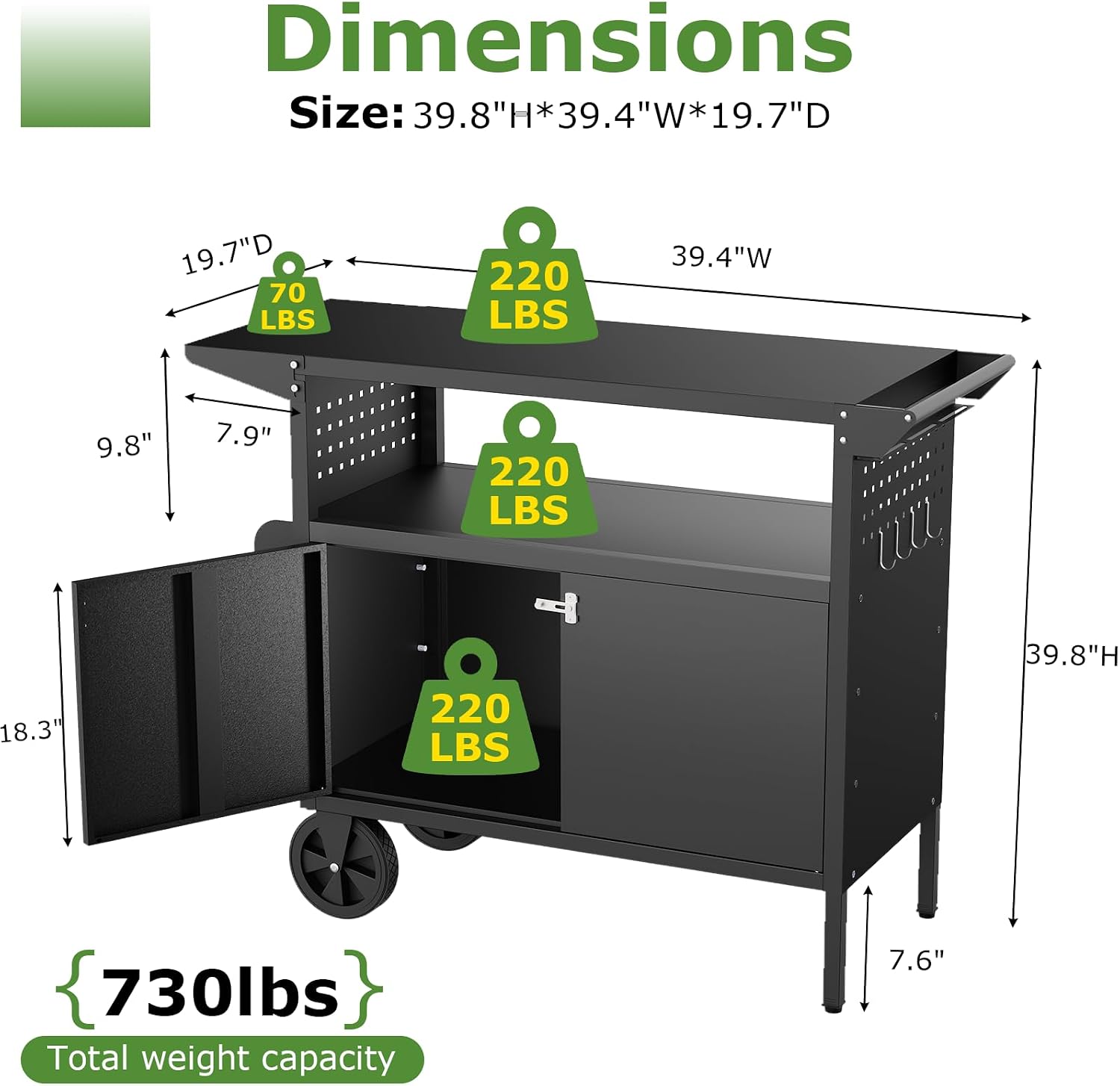 Outdoor Grill Cart Table With  - đánh giá và giá Food Storage Table