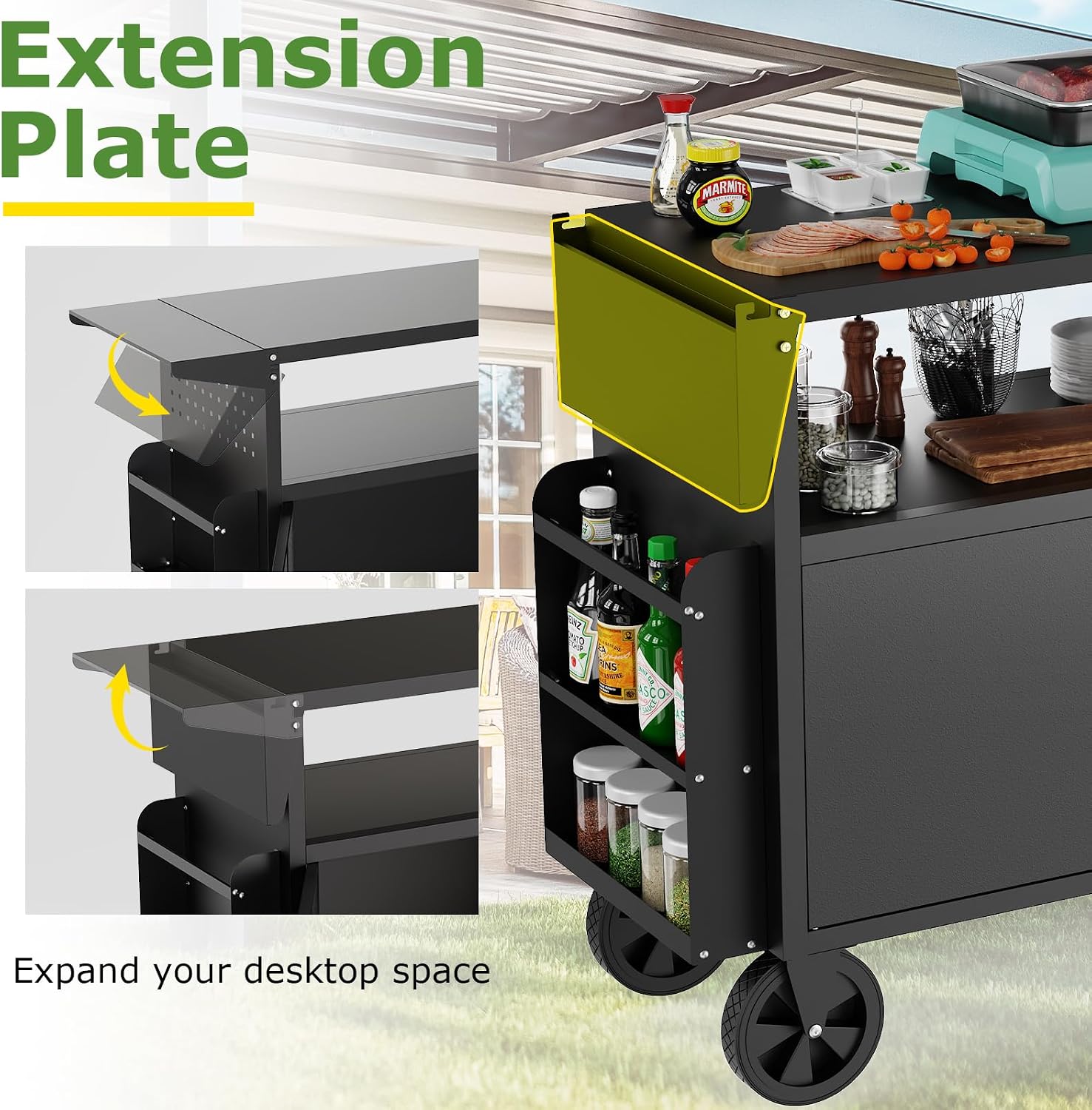 Outdoor Grill Cart Table With  - đánh giá và giá Food Storage Table
