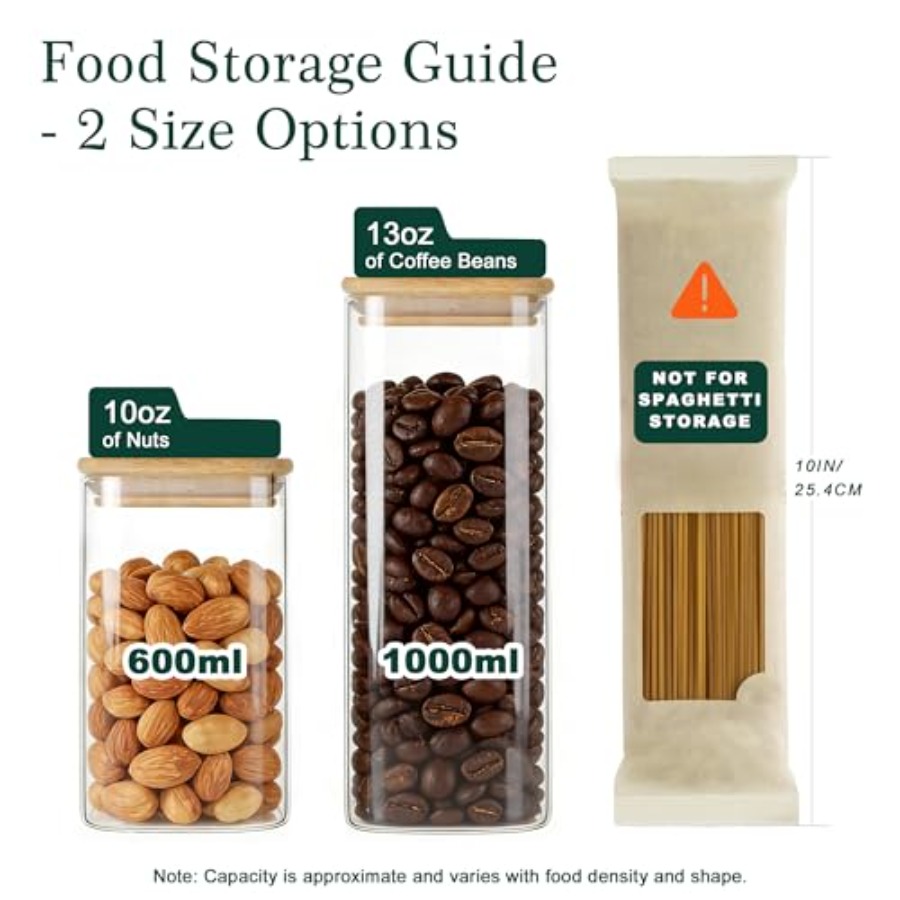 12-Pack Square Glass Storage J - đánh giá và giá Food Storage Jars & Containers