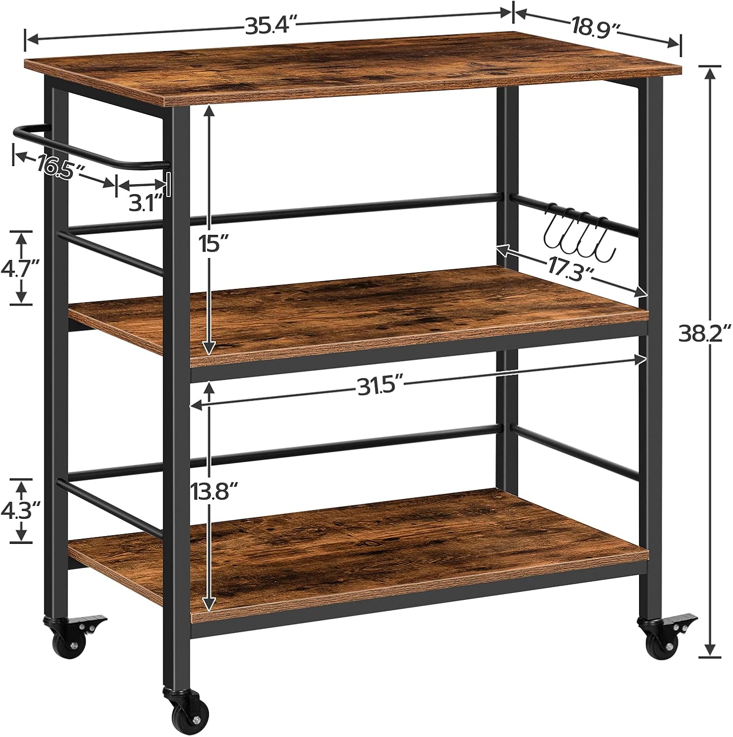 3 Tier Industrial Kitchen Isla - đánh giá và giá Food Storage Table