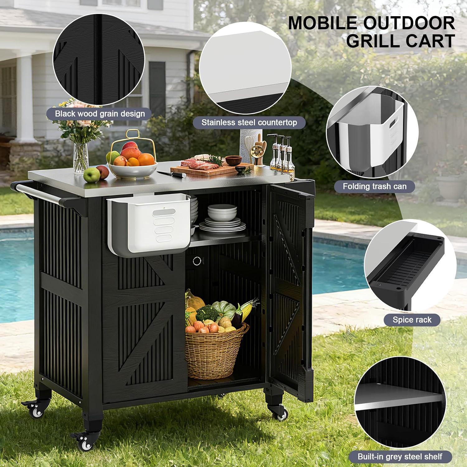 Outdoor Grill Cart With Storag - đánh giá và giá Food Storage On Wheels