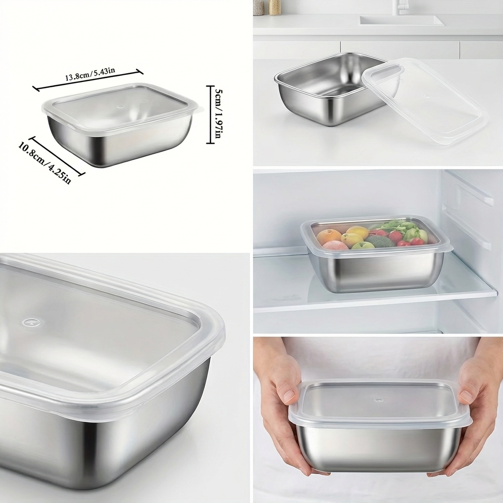 5PCS Stainless Steel Food Stor - đánh giá và giá Food Storage Jar Set