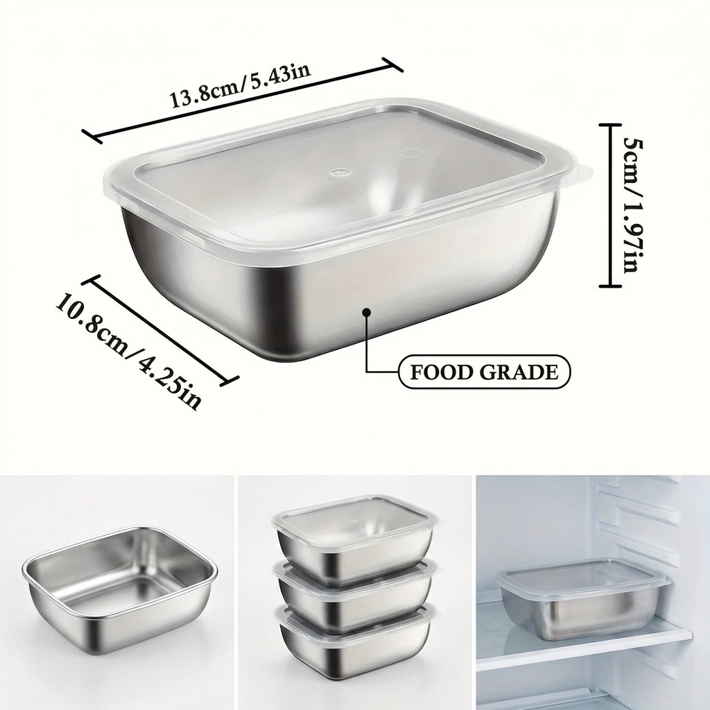 5PCS Stainless Steel Food Stor - đánh giá và giá Food Storage Jar Set