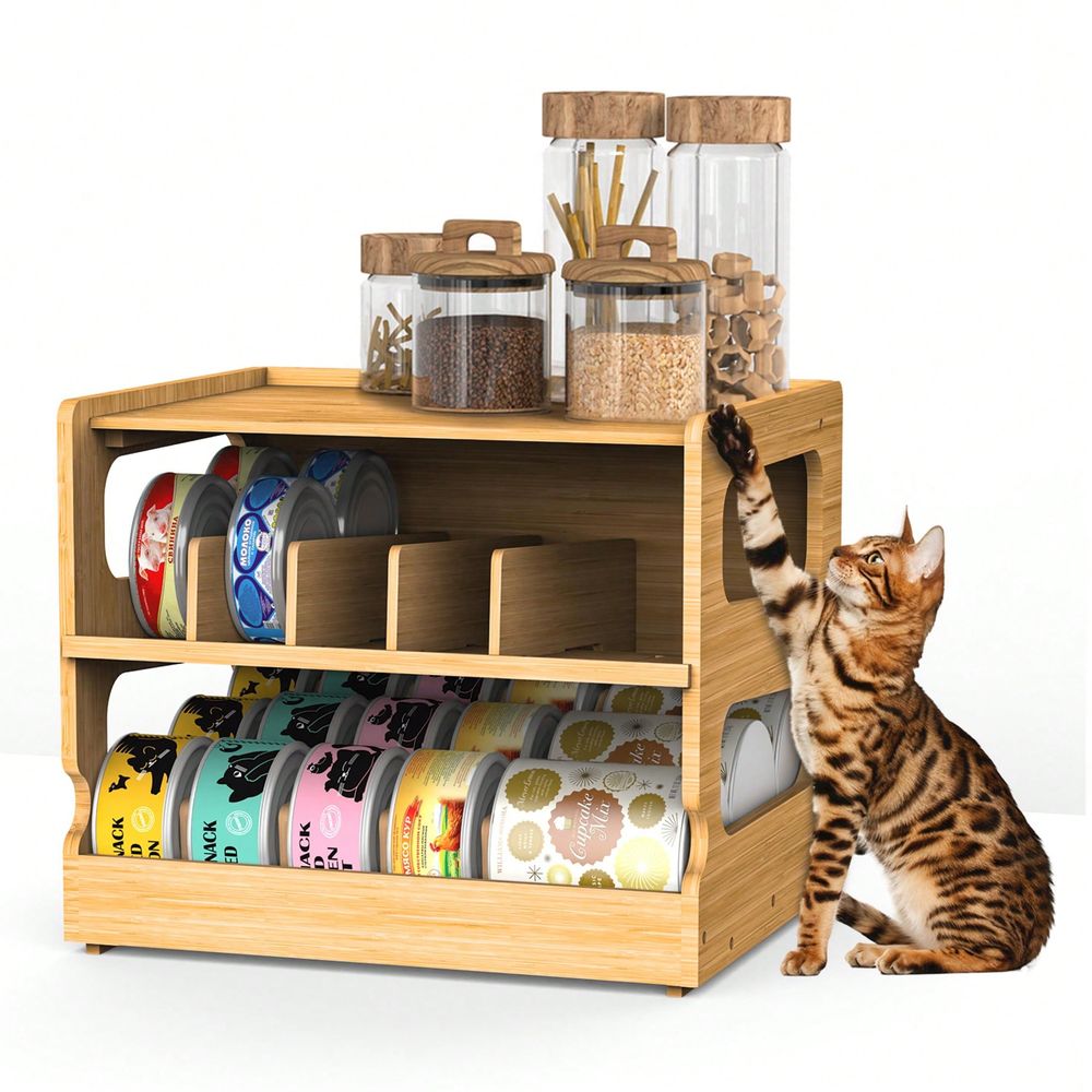 Stackable Bamboo Cat Food Orga - đánh giá và giá Food Storage Dispenser