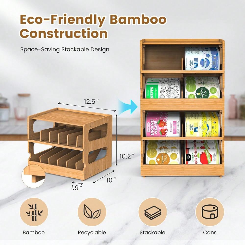 Stackable Bamboo Cat Food Orga - đánh giá và giá Food Storage Dispenser