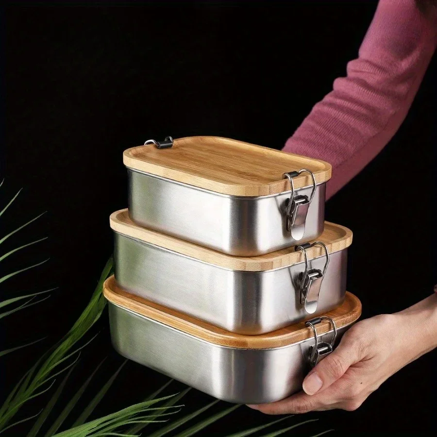 New 304 Stainless Steel Bamboo - đánh giá và giá Food Storage Vault
