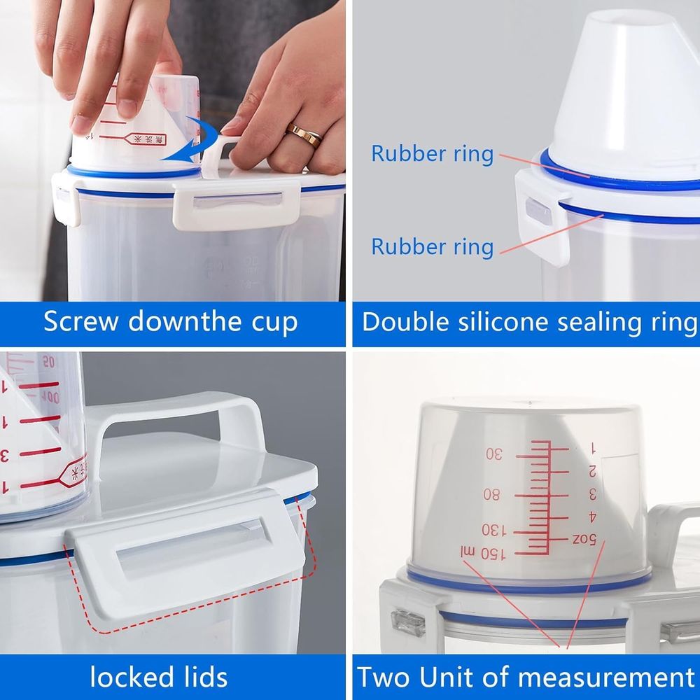 5.5 Lbs Rice Airtight Dry Food - đánh giá và giá Food Storage Dispenser