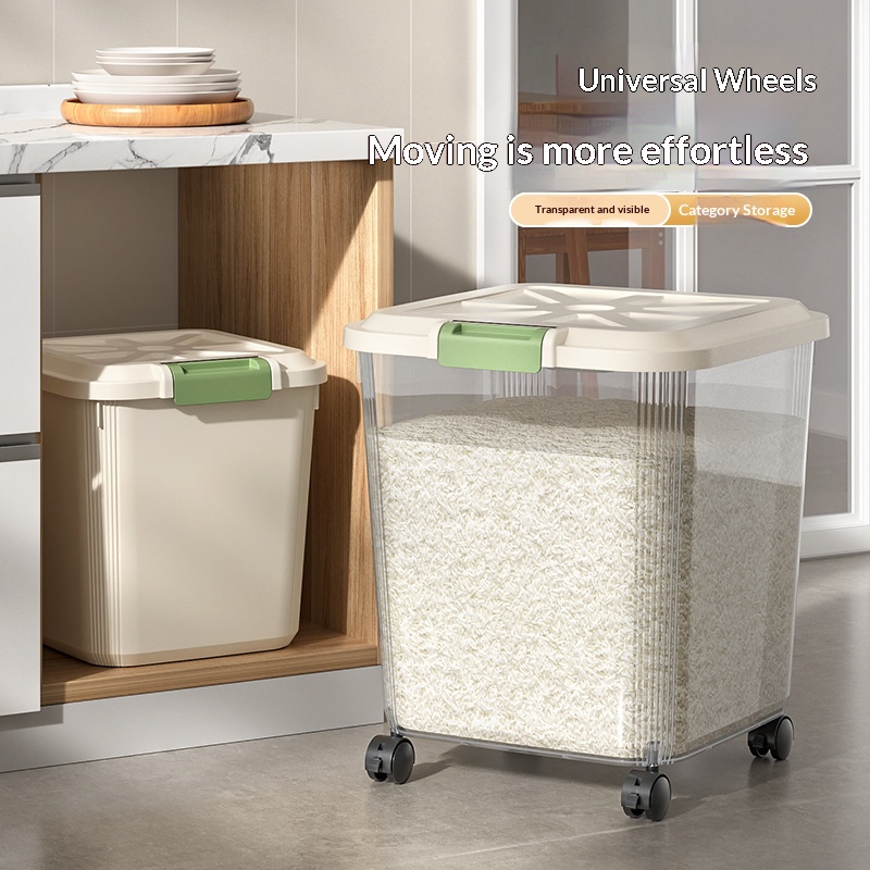 1pc Food-Grade Transparent Ric - đánh giá và giá Food Storage On Wheels