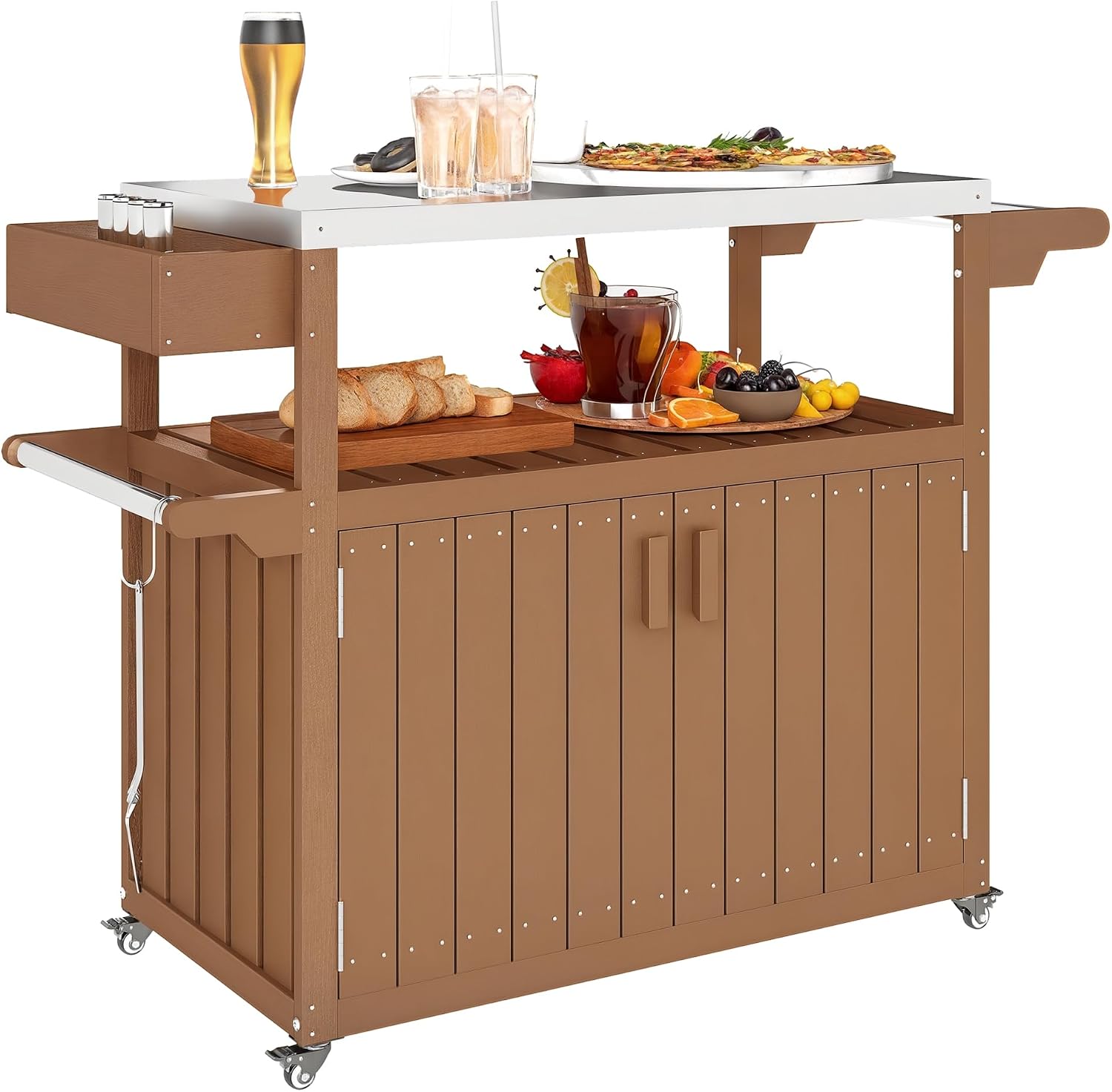 Outdoor Bar Cart With Storage  - đánh giá và giá Food Storage On Wheels