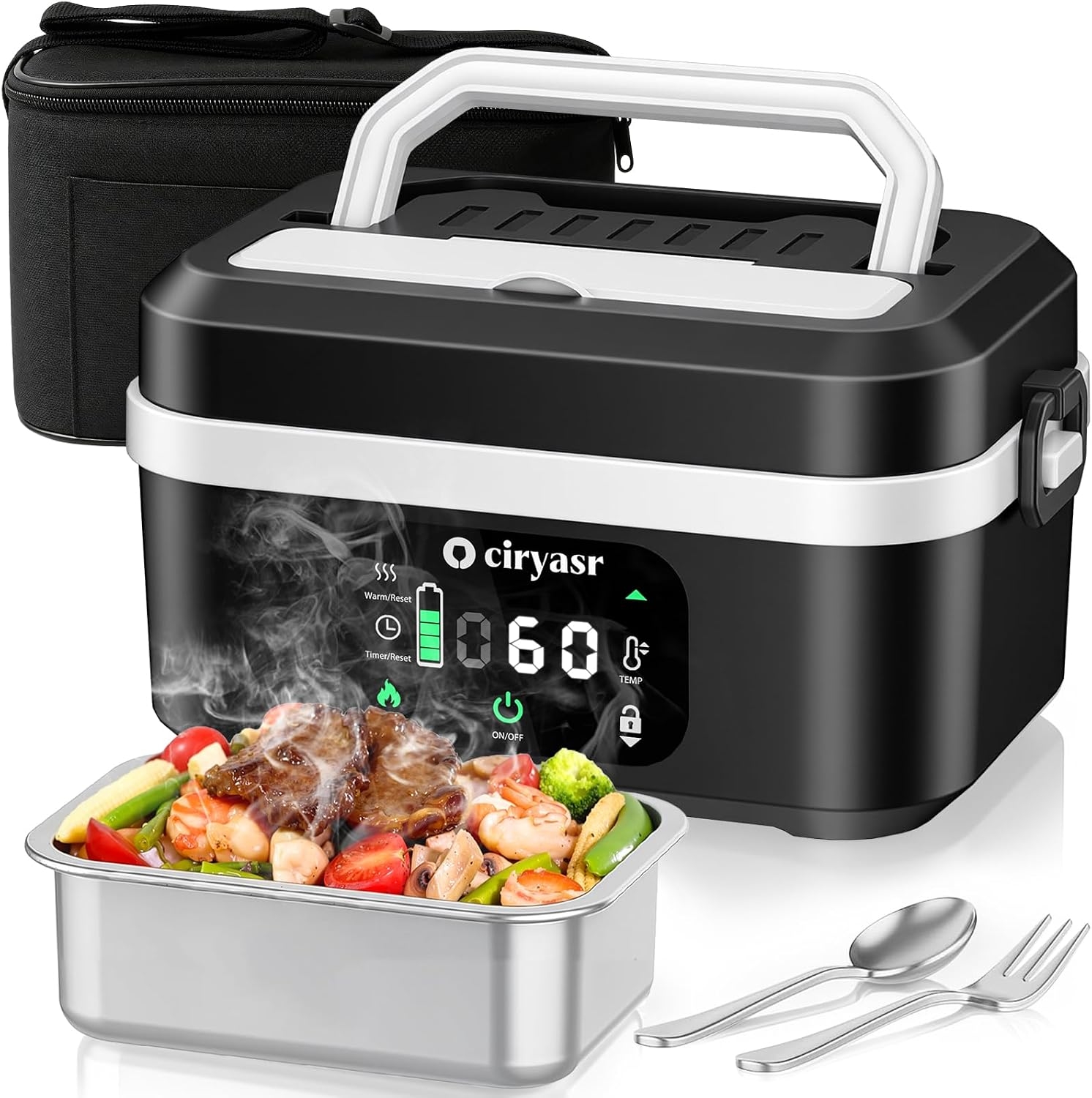 Powerful Electric Lunch Box, 1 - đánh giá và giá Food Storage Bag Organizer