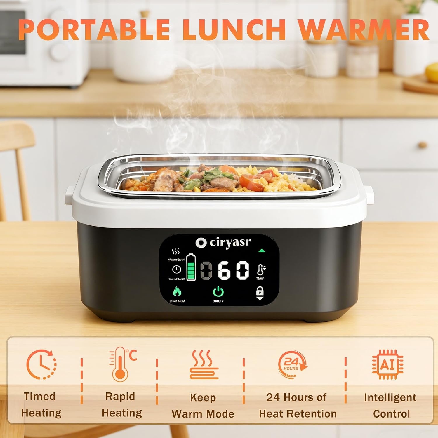 Powerful Electric Lunch Box, 1 - đánh giá và giá Food Storage Bag Organizer
