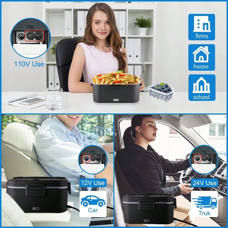 100W Electric Heated Lunch Box - đánh giá và giá Food Storage Bag Organizer