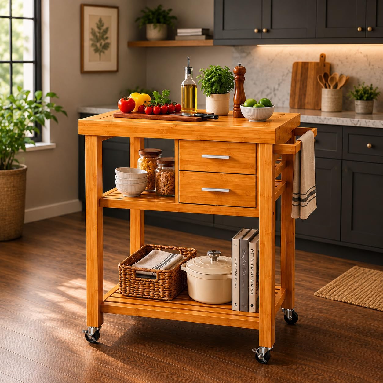 Rolling Kitchen Island Cart On - đánh giá và giá Food Storage On Wheels