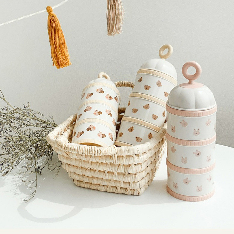 Cute Bear Milk Powder Box Baby - đánh giá và giá Food Storage Dispenser