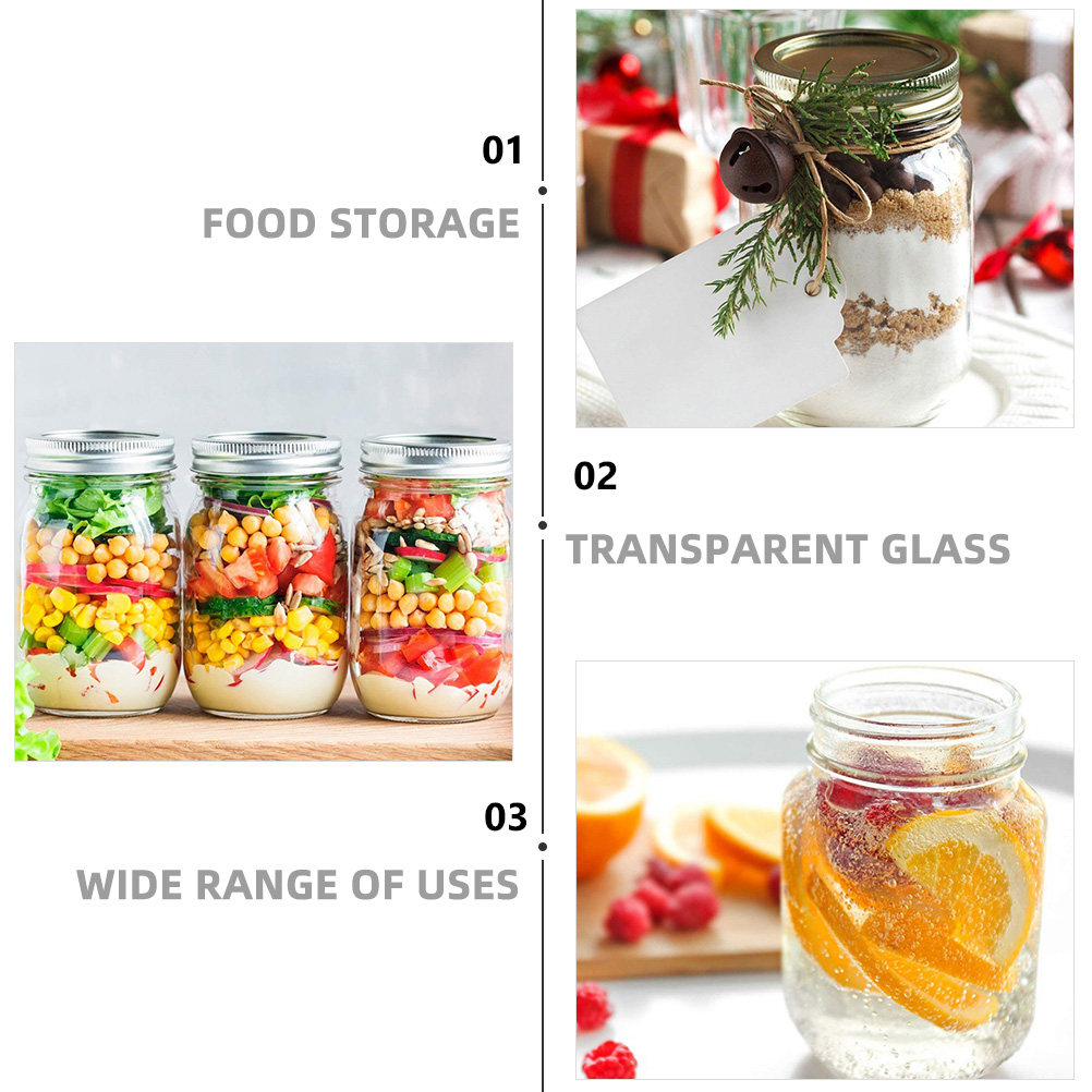 6Pcs Transparent Round Glass J - đánh giá và giá Food Storage Jars & Containers