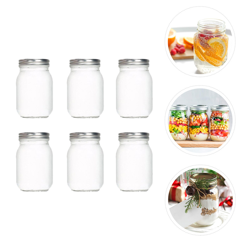 6Pcs Transparent Round Glass J - đánh giá và giá Food Storage Jars & Containers