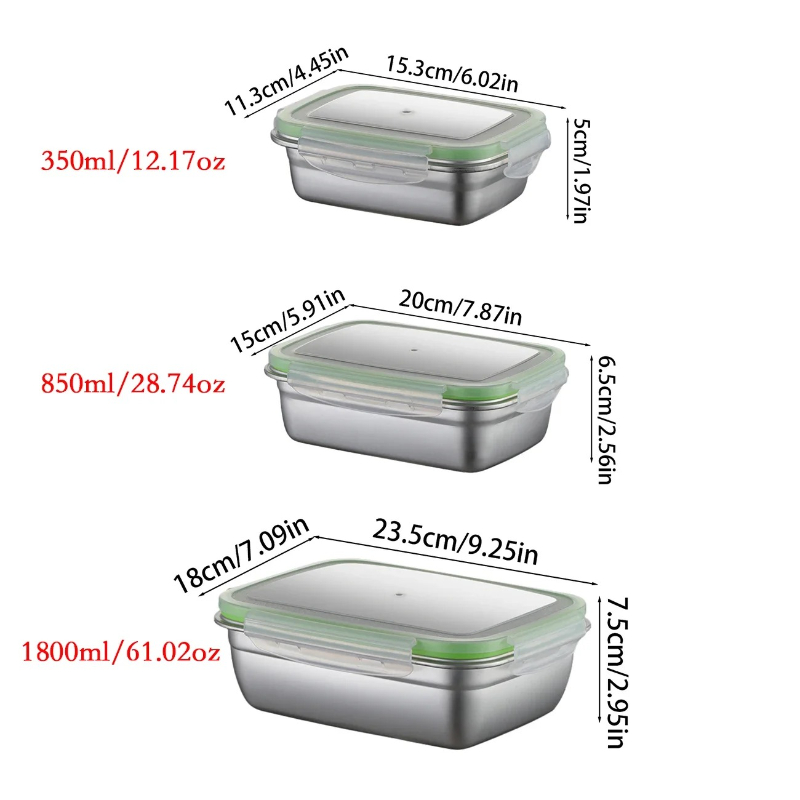 304 Stainless Steel Lunch Box  - đánh giá và giá Food Storage Dispenser