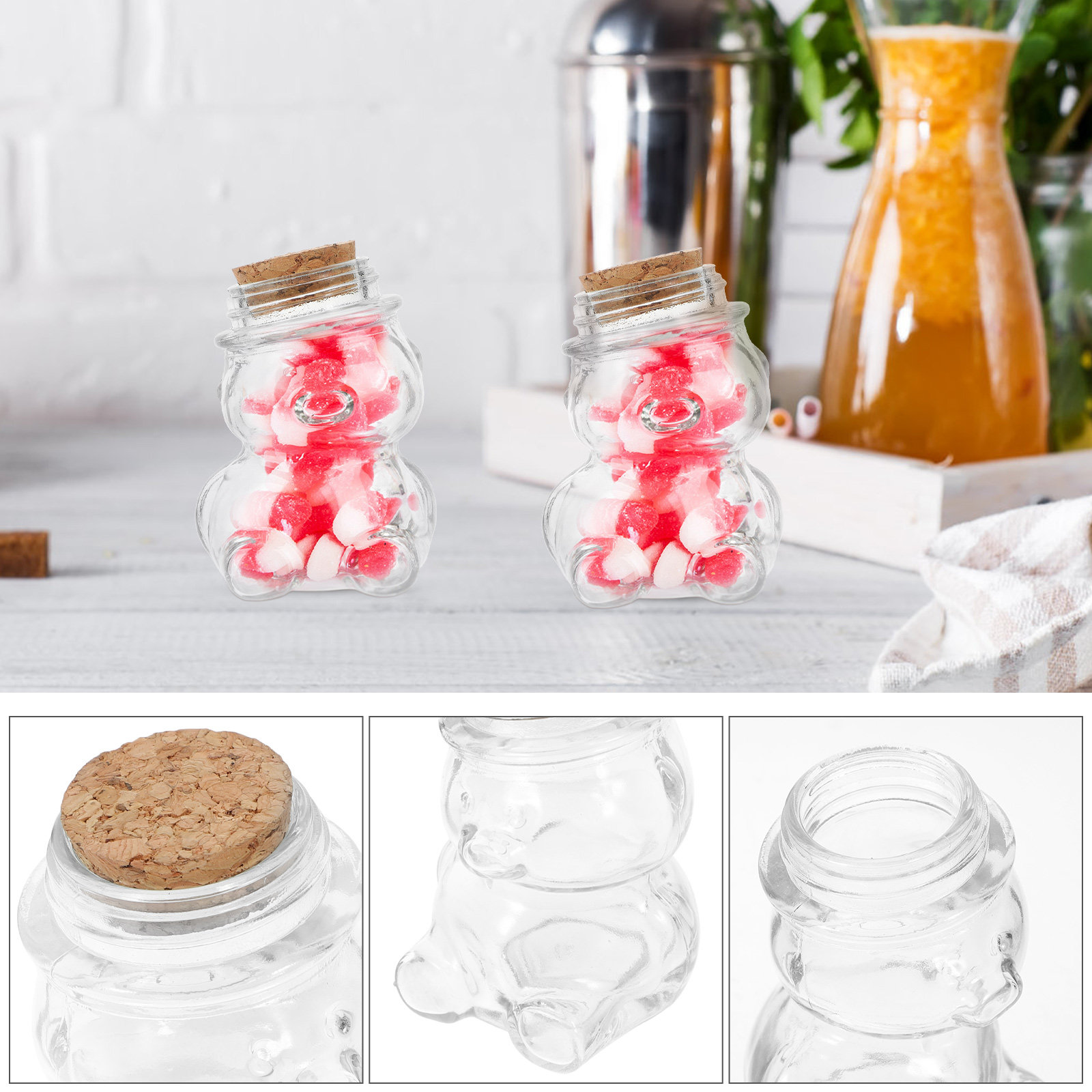 4Pcs Glass Candy Jar Set Trans - đánh giá và giá Food Storage Jar Set