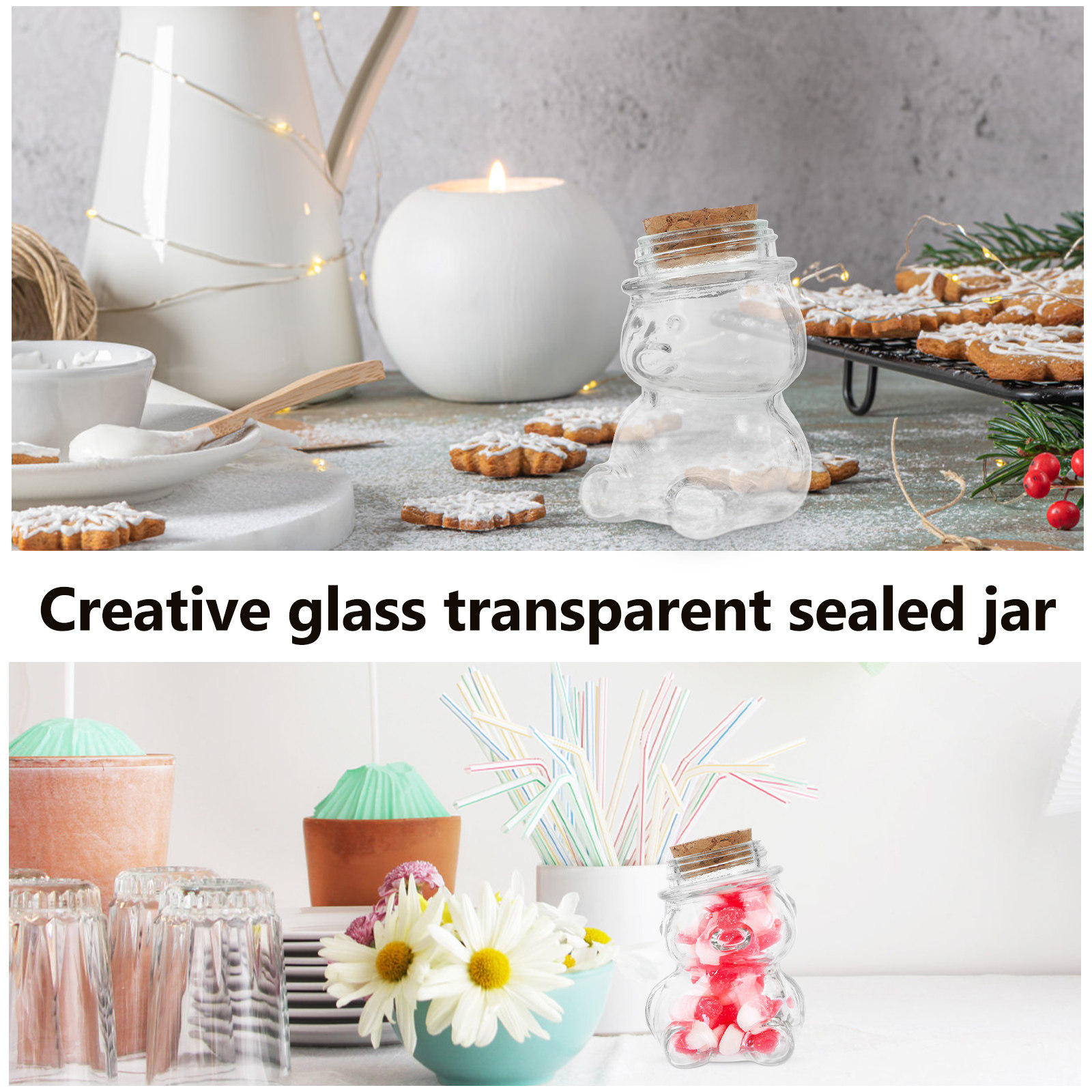 4Pcs Glass Candy Jar Set Trans - đánh giá và giá Food Storage Jar Set