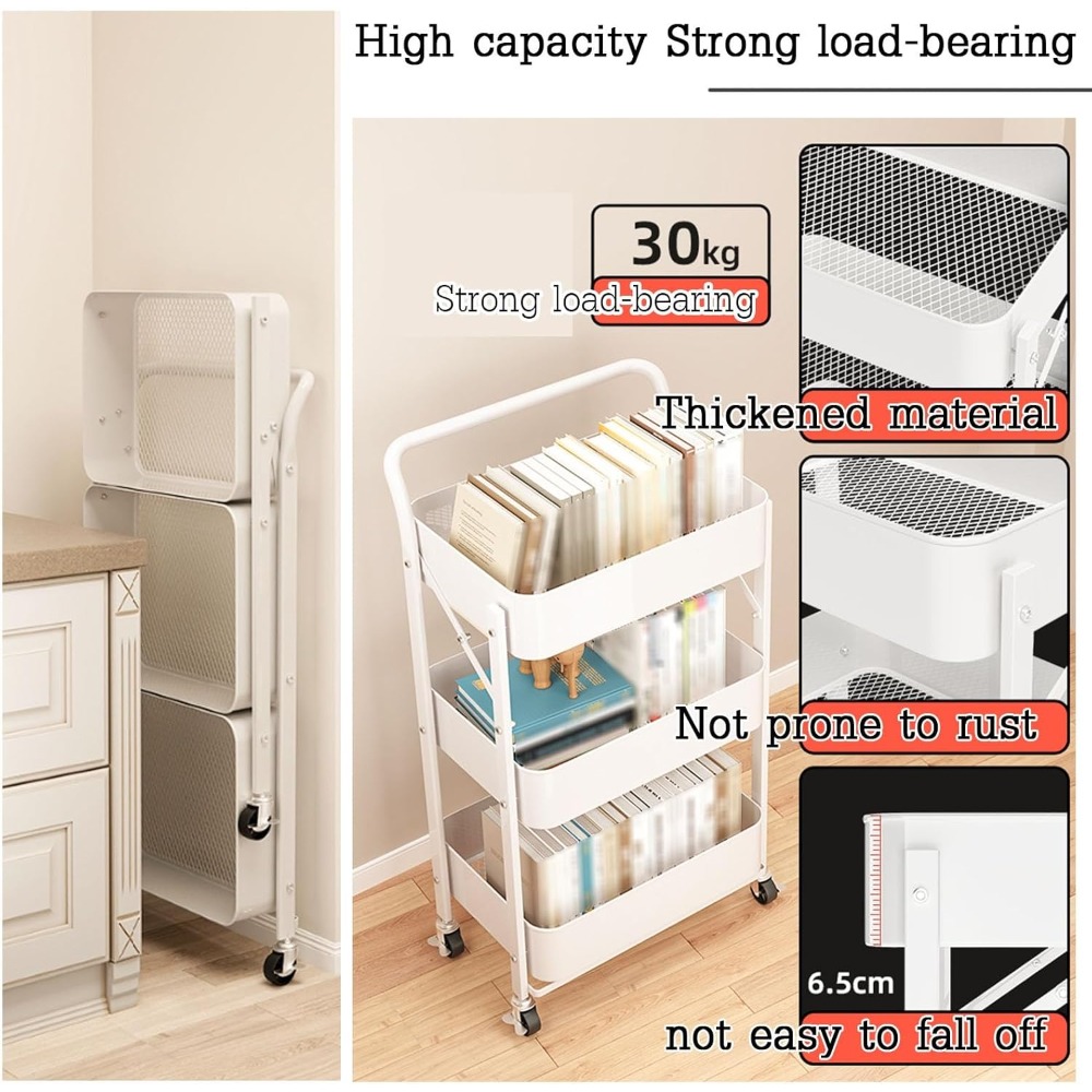 3-Tier Rolling Cart Metal Util - đánh giá và giá Food Storage On Wheels