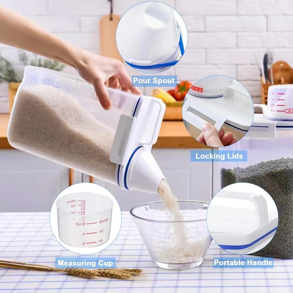 Rice Dry Food Storage Containe - đánh giá và giá Food Storage Dispenser